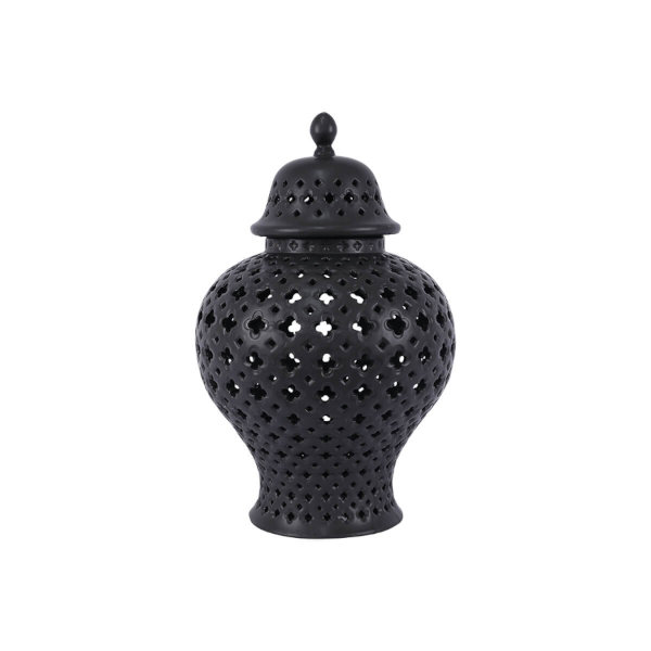 Black Cut Out Ginger Jar - dbLG004