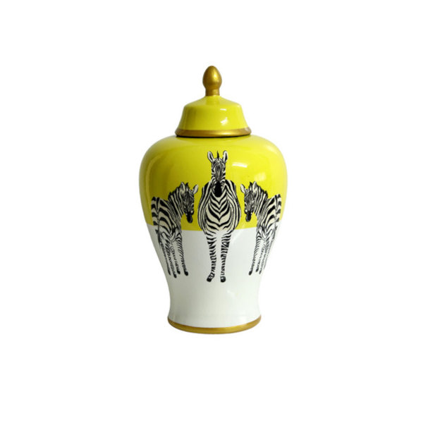 Zebra Ceramic Ginger Jar - dbLG008