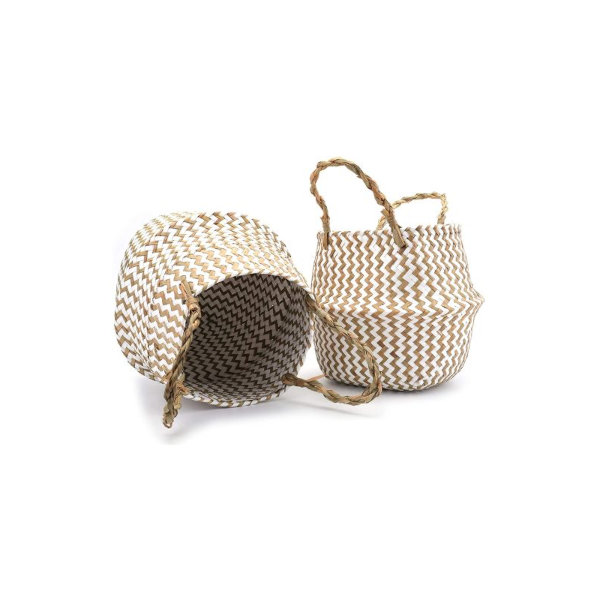 Zig-Zag Belly Basket Natural - dbLB002